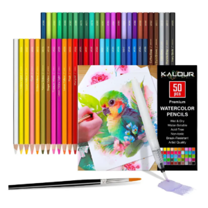 Kalour Pdas Lápices De Color 50 Piezas Acuarela Profesional