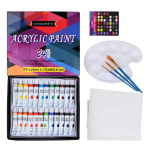 Kit de pintura acrílica de 30 piezas · 24 colores de 12 ml