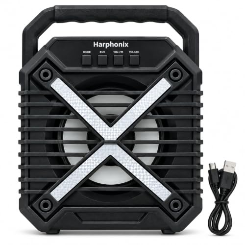 Bocina Bluetooth Harphonix Gd-b050 Recargable Usb Y Radio Fm Plata