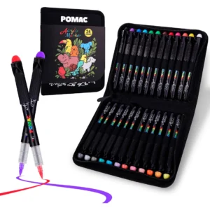 Marcadores Acrílicos POMAC 24 Colores Punta Pincel